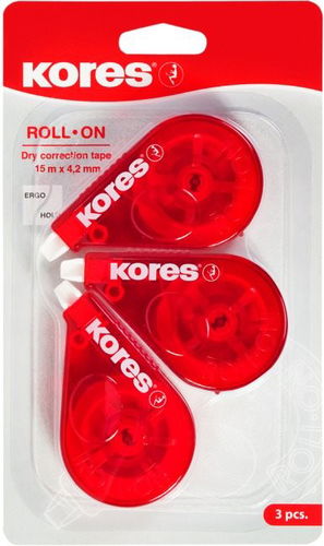 KORES Roll on 15m x 4,2mm - pack of 3 - Correction Tape