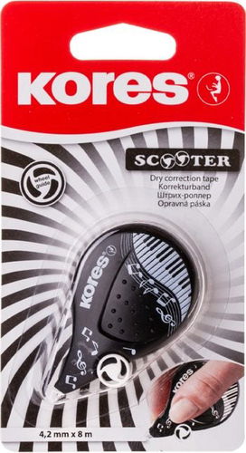 KORES SCOOTER BLACK WHITE 8 m x 4,2 mm - Korekční páska - Hlavní obrázek