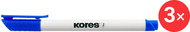 KORES K-MARKER for whiteboards, thin tip, blue - pack of 3 - Marker