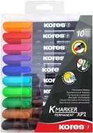 KORES K-MARKER permanentný, guľatý hrot 3 mm – sada 10 farieb - Popisovače