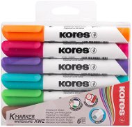 KORES K-MARKER für Whiteboards - abgeschrägte Spitze 3 - 5 mm - Set mit 6 Farben - Marker