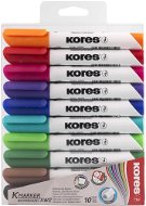 KORES K-MARKER für Whiteboards - abgeschrägte Spitze 3 - 5 mm - Set mit 10 Farben - Marker