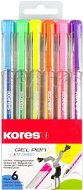 KORES K11 Gel Pen Neon, Spitze 0,8 mm, Set mit 6 Farben - Kugelschreiber