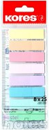 KORES Index Strips na pravítku Pastel 45 × 12 mm, 8 × 25 lístků, pastelový mix - Sticky Notes