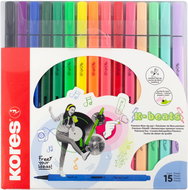 KORES K-Beats, medium tip - set of 15 colours - Felt Tip Pens