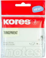 KORES 75 × 75 mm, 75 lístkov, transparentný - Poznámkový bloček