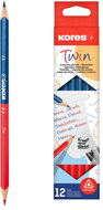 KORES Teacher's Twin, triangular HB, double-sided - pack of 12 - Pencil