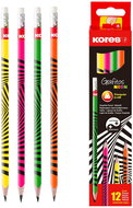 KORES Grafitos Neon, triangular HB, with white rubber - pack of 12 - Pencil