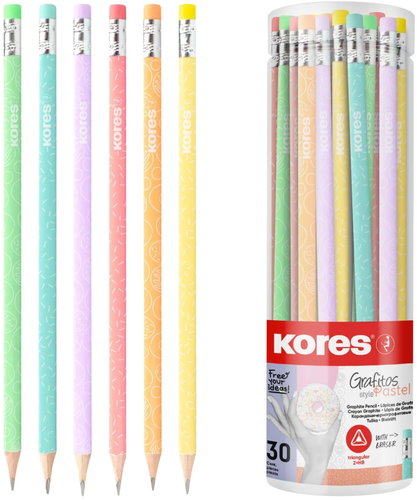 KORES Grafitos Style Pastel, HB, trojhranná - balení 30 ks - Pencil - Main image