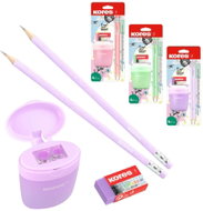 KORES Pastel SET - 2 tužky, ořazávátko, pryž (náhodná barva) - Writing Set