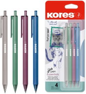 KORES Klick Pen Essentials, Druckkugelschreiber, Packung mit 4 Stück (4 Vintage-Farben) - Kugelschreiber