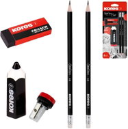 KORES Grafitos Black Set, ořezávátko, tužky, pryž - Writing Set