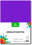 STEPA kreslicí karton A3 60 listů 180g/m2, mix 12 barev - Barevný papír