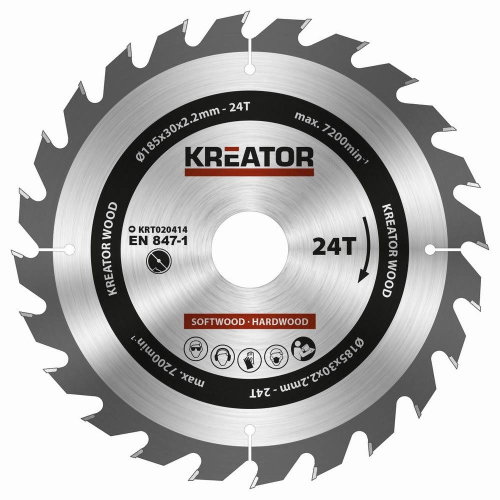 Kreator KRT020414, 185mm, 24T - Circular Saw Blade - Main image