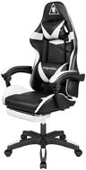 Kruger&Matz KM0790 Herní židle s podnožkou GX-150, černobílá - Herní židle
