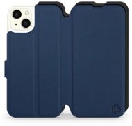 Mobiwear Soft Touch flip pro Apple iPhone 15 Plus - Modré & Černé - Phone Case