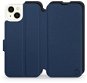 Mobiwear Soft Touch flip pro Apple iPhone 15 Plus - Modré & Černé - Phone Case