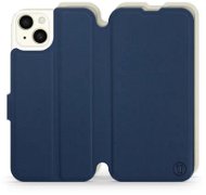 Mobiwear Soft Touch flip pro Apple iPhone 15 Plus - Modré & Béžové - Phone Case