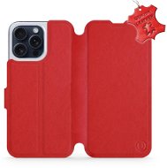 Kožené Mobiwear flip na Apple iPhone 15 Pro Max - Červené - L_RDS - Puzdro na mobil