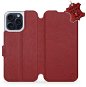 Kožené Mobiwear flip pro Apple iPhone 15 Pro Max - Tmavě červené - L_DRS - Phone Case