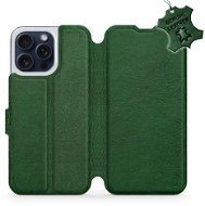 Kožené Mobiwear flip na Apple iPhone 15 Pro Max - Zelené - L_GRS - Puzdro na mobil
