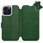 Kožené Mobiwear flip pro Apple iPhone 15 Pro Max - Zelené - L_GRS - Phone Case