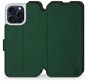 Mobiwear Soft Touch flip pro Apple iPhone 15 Pro Max - Zelené & Černé - Phone Case