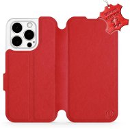 Kožené Mobiwear flip pro Apple iPhone 15 Pro - Červené - L_RDS - Phone Case