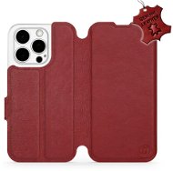 Kožené Mobiwear flip pro Apple iPhone 15 Pro - Tmavě červené - L_DRS - Phone Case