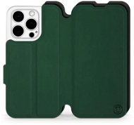 Mobiwear Soft Touch flip na Apple iPhone 15 Pro - Zelené & Čierne - Puzdro na mobil