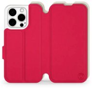 Mobiwear Soft Touch flip na Apple iPhone 15 Pro - Červené & Béžové - Puzdro na mobil