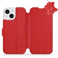 Kožené Mobiwear flip na Apple iPhone 15 - Červené - L_RDS - Puzdro na mobil