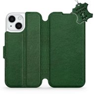 Kožené Mobiwear flip pro Apple iPhone 15 - Zelené - L_GRS - Phone Case