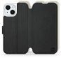 Mobiwear Soft Touch flip pro Apple iPhone 15 - Černé & Béžové - Phone Case