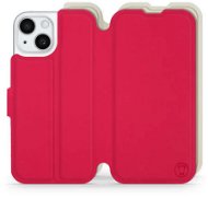 Mobiwear Soft Touch flip pro Apple iPhone 15 - Rudé & Béžové - Phone Case