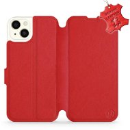 Kožené Mobiwear flip na Apple iPhone 15 Plus - Červené - L_RDS - Puzdro na mobil