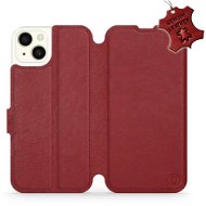 Kožené Mobiwear flip pro Apple iPhone 15 Plus - Tmavě červené - L_DRS - Phone Case