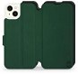 Mobiwear Soft Touch flip na Apple iPhone 15 Plus - Zelené & Čierne - Puzdro na mobil