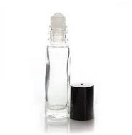 EKOKOZA Roll-on glass, 10ml with black cap - Cosmetic Container
