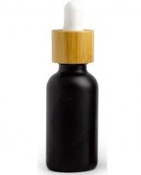 EKOKOZA Black glass bottle with bamboo pipette, 10ml - Cosmetic Container - Main image