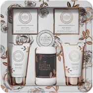 GRACE COLE Gift set with bath products in a tin - Rose & Geranium, 5pcs - Cosmetic Gift Set