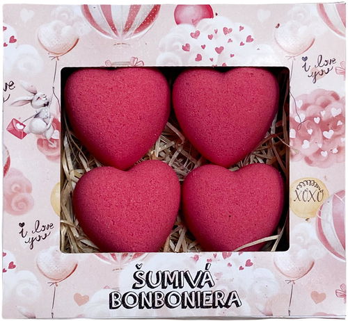 BOHEMIA GIFTS Šumivá bonboniéra – Srdce - Dárková kosmetická sada - Hlavní obrázek
