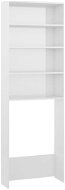SHUMEE Skrinka nad práčku biela s vysokým leskom 64 × 24 × 190 cm - Kúpeľňová skrinka