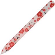 Dukas Sklenený pilník na nechty s potlačou - Červeno-ružové kvety - Pilník