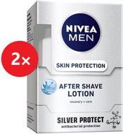 NIVEA Men After Shave Lotion Silver Protect 2 × 100 ml - Aftershave