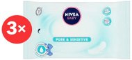 NIVEA Baby Pure & Sensitive 3× 63 ks - Detské vlhčené obrúsky