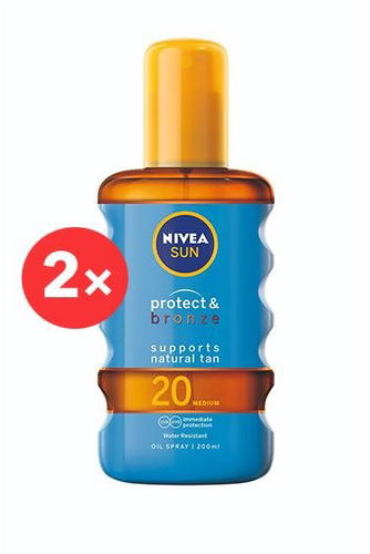 NIVEA SUN Protect & Bronze Oil SPF 20 2 × 200 ml - Opalovací olej - Hlavní obrázek