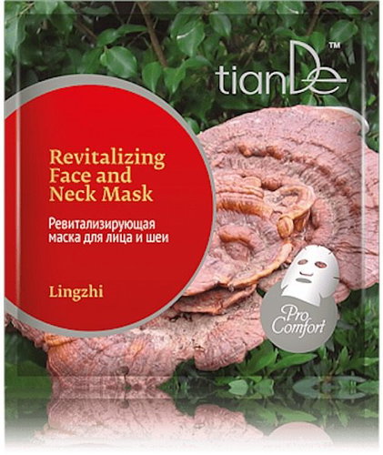 TIANDE Pro Comfort Revitalising Face and Neck Lingzhi, 1pc - Face Mask - Main image