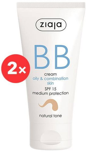 ZIAJA BB Cream Oily, Combination Skin - Natural Tone SPF15 2 × 50ml Main image ZIAJA BB Cream Oily, Combination Skin - Natural Tone SPF15 2 × 50ml - BB Cream - Main image