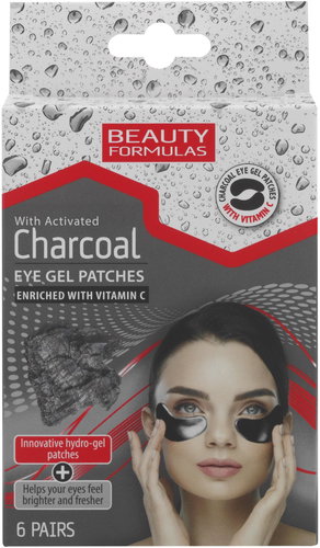 BEAUTY FORMULAS Gel Eye Patches with Activated Charcoal (6 pairs) - Face Mask - Main image